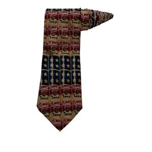 Campbell’s Soup Cans Stars American Flag Novelty Necktie 100% Silk